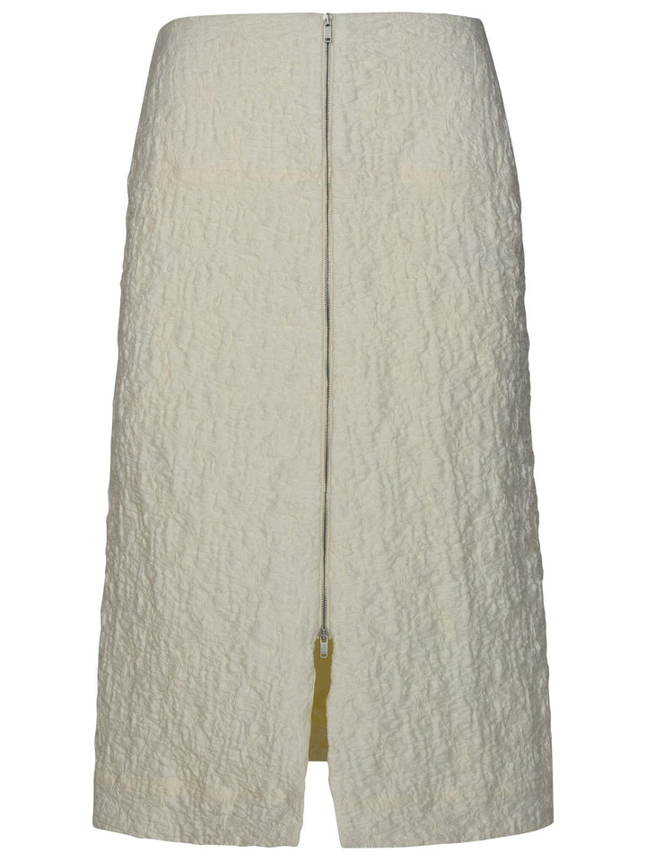 Jil Sander White Cotton Blend Skirt Women