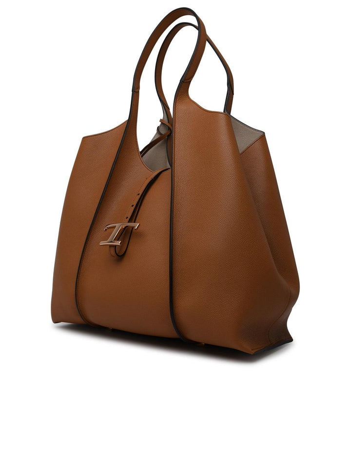 Tod's 'Timeless' Brown Leather Shopping Bag Women