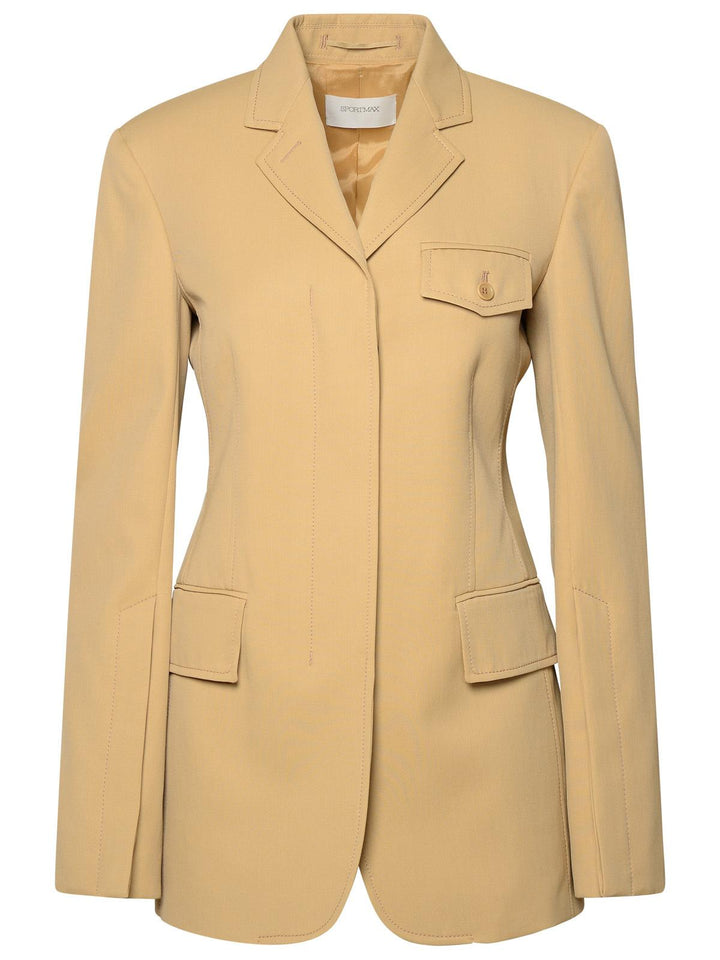 Sportmax Beige Cotton Blend Blazer Women