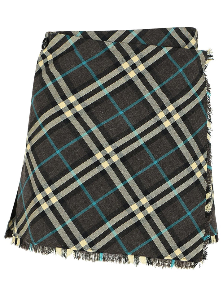 Burberry 'Check' Brown Polyester Blend Skirt Women
