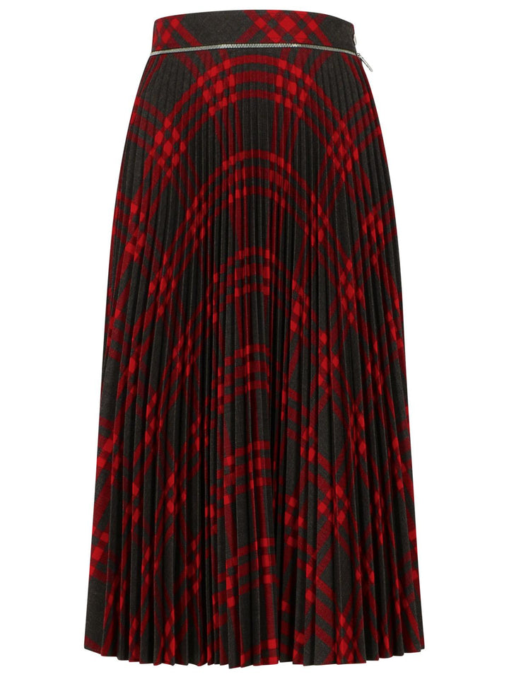 Burberry 'Check' Long Wool Blend Skirt Women