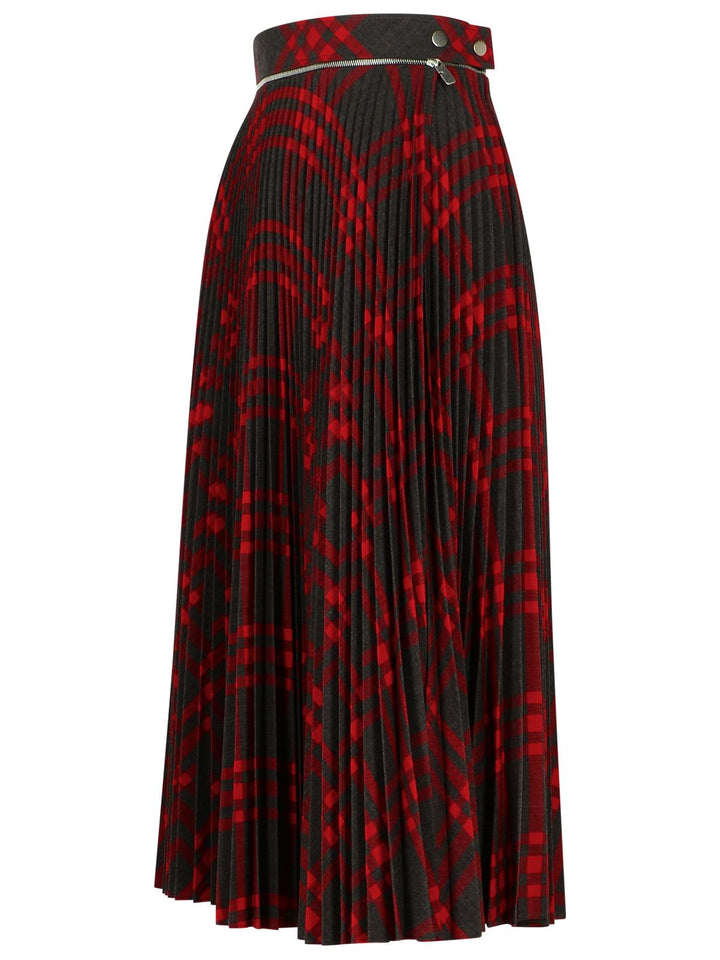 Burberry 'Check' Long Wool Blend Skirt Women