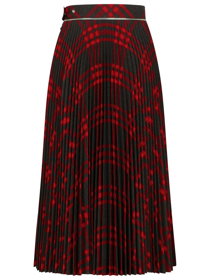Burberry 'Check' Long Wool Blend Skirt Women