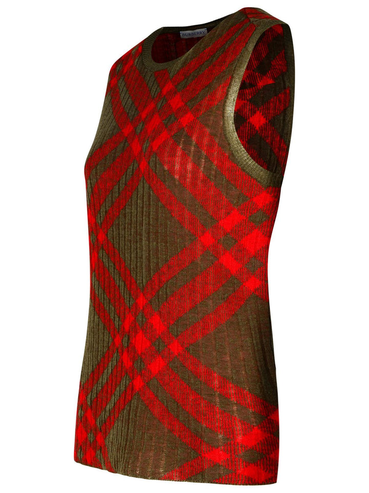 Burberry 'Check' Dark Green Nylon Blend Vest Women