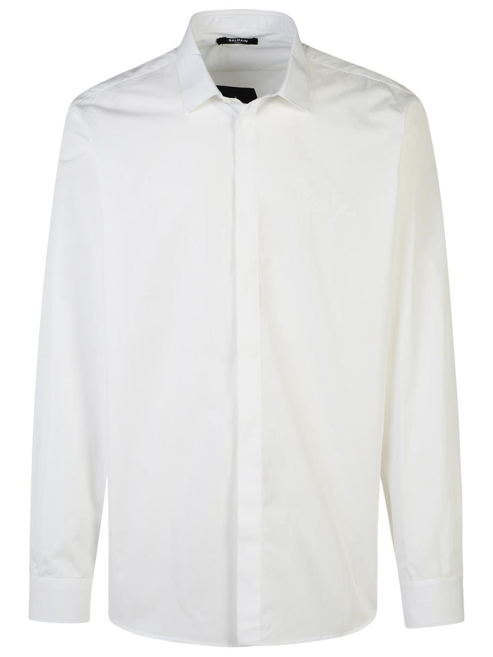 Balmain White Cotton Shirt Men