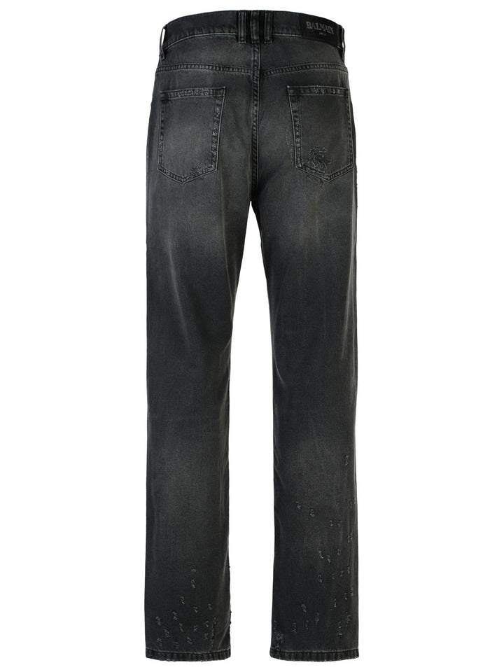 Balmain Black Cotton Jeans Men