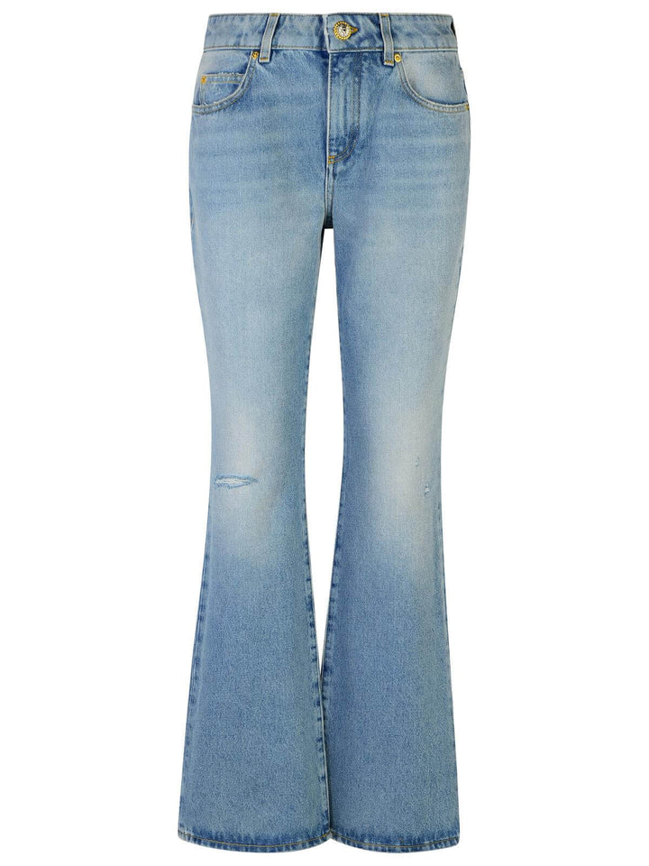 Balmain Light Blue Cotton Jeans Women