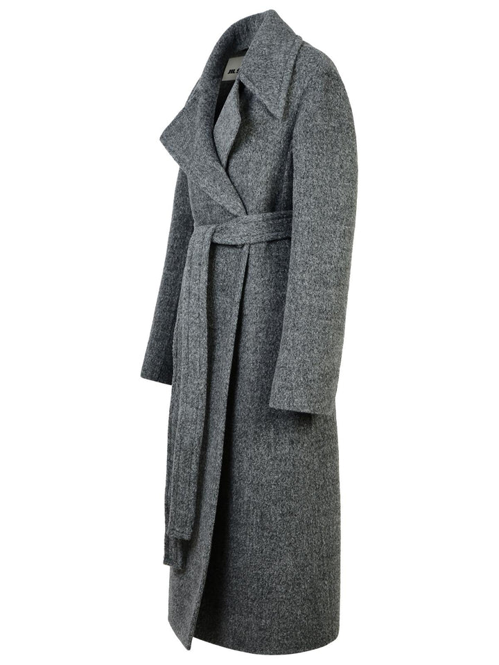 Jil Sander Grey Wool Blend Coat Women