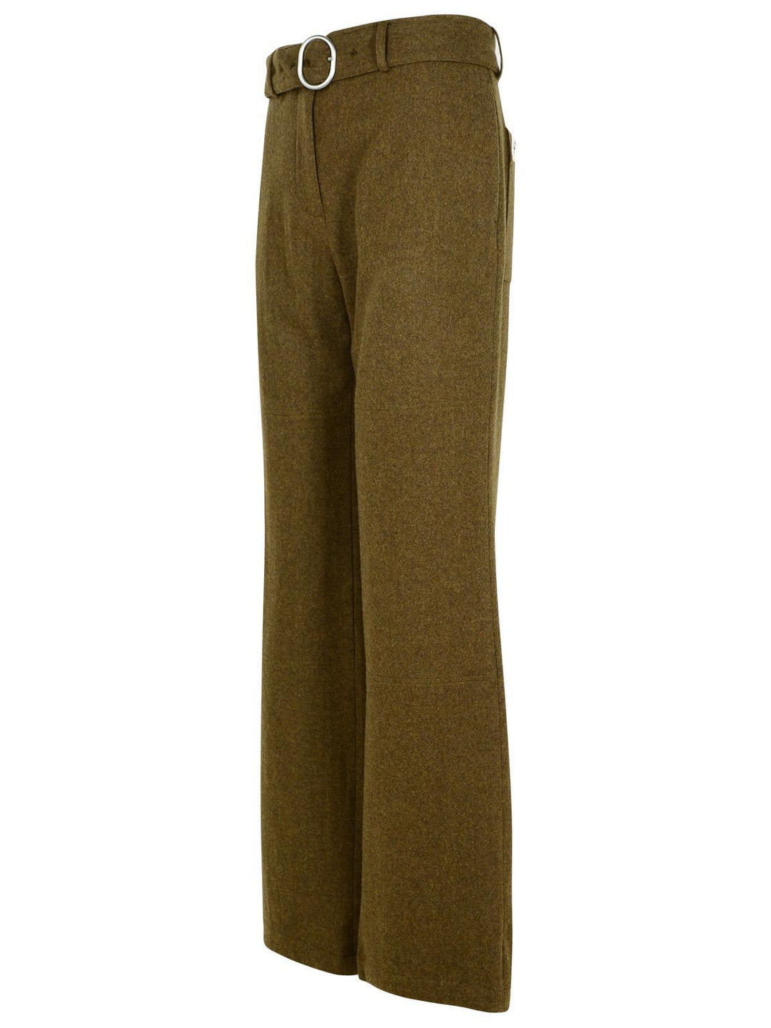 Jil Sander Green Wool Flannel Pants Women