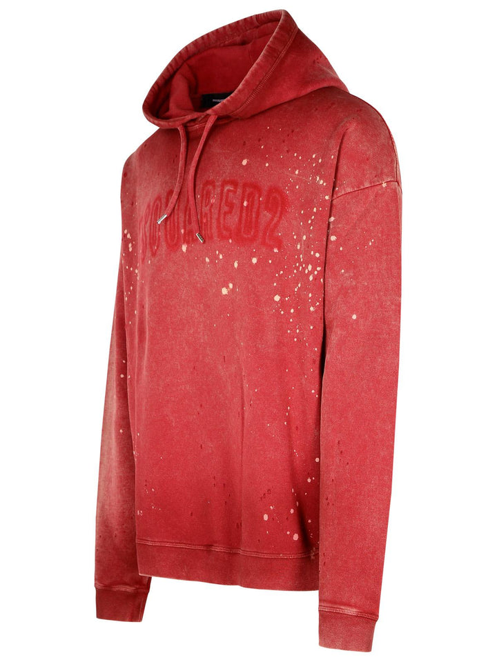 Dsquared2 Red Cotton Sweatshirt Men