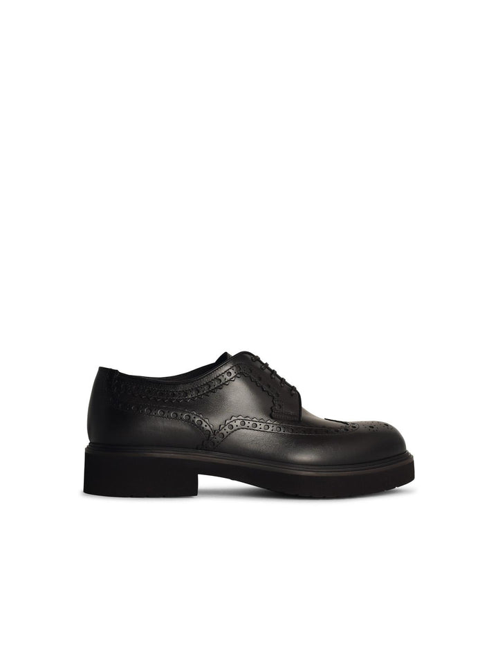 Salvatore Ferragamo Fire' 'Scarpa' In Dark Brown Leather Men