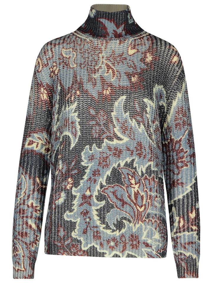 Etro Multicolor Wool Turtleneck Sweater Women