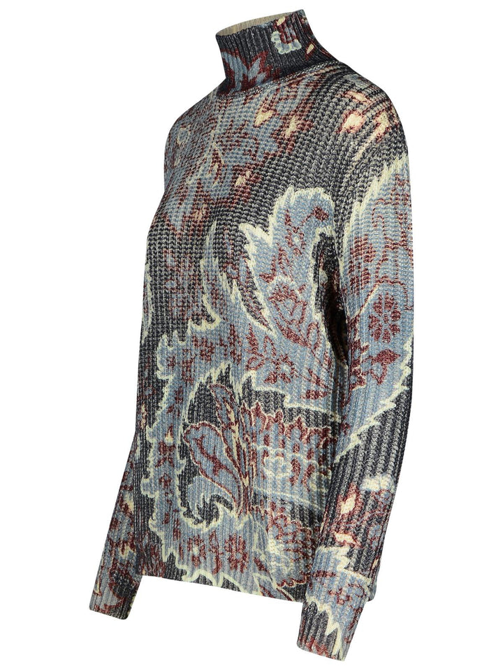 Etro Multicolor Wool Turtleneck Sweater Women