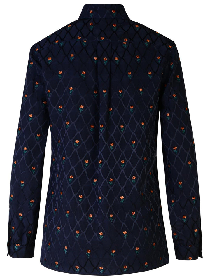 Etro Blue Silk Blend Shirt Women