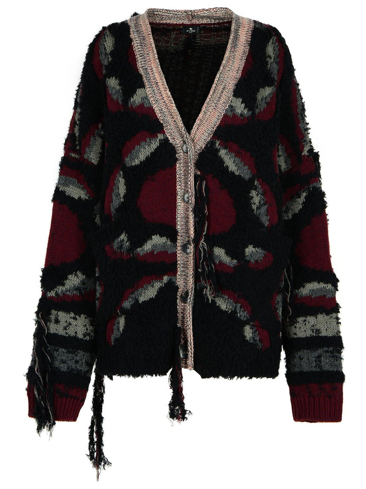 Etro Black Wool Cardigan Women