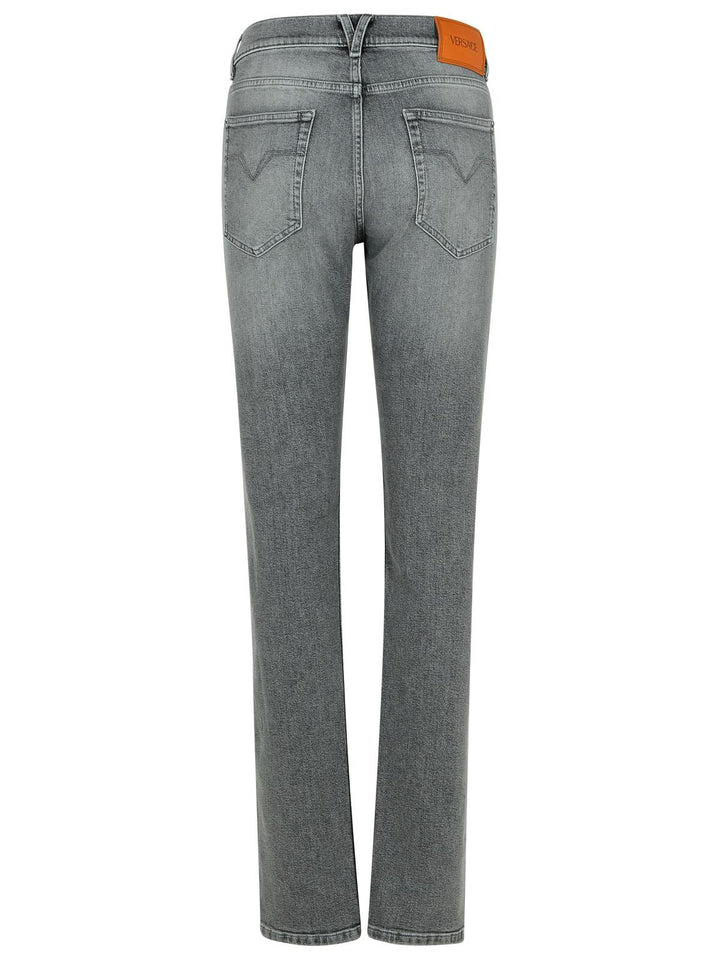 Versace Gray Cotton Jeans Men