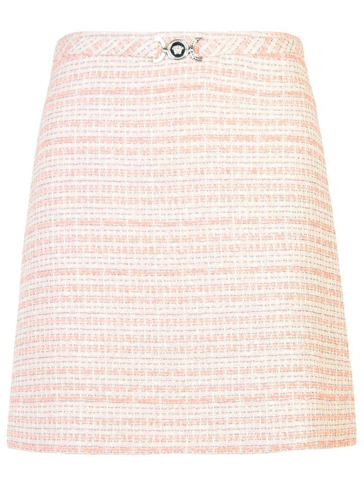 Versace Pink Ribbed Blend Skirt Women