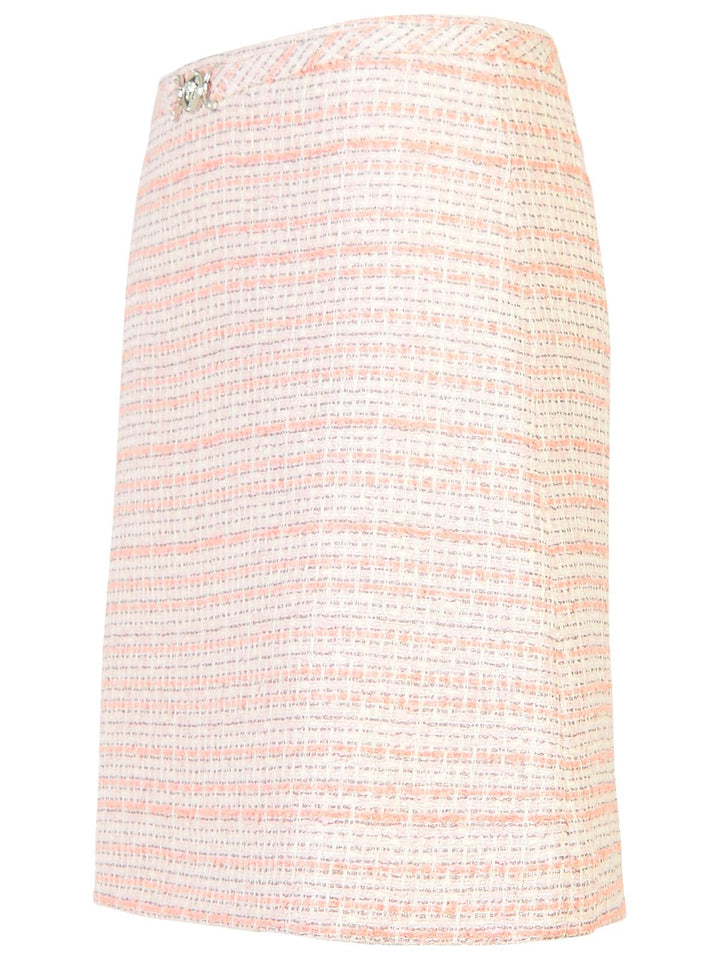 Versace Pink Ribbed Blend Skirt Women