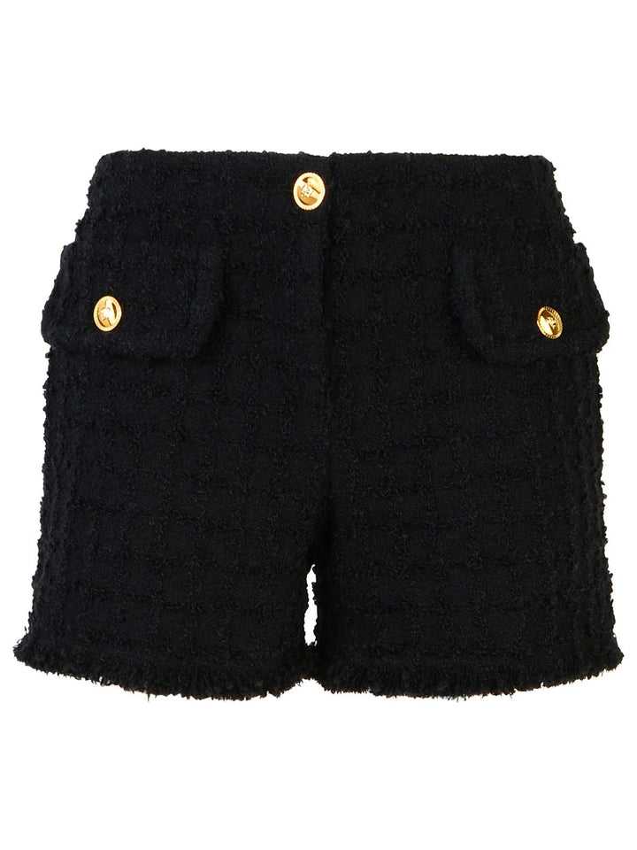 Versace Black Virgin Wool Blend Shorts Women