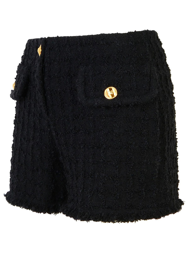 Versace Black Virgin Wool Blend Shorts Women