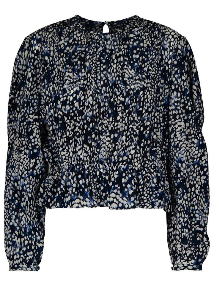 Isabel Marant 'Gelina' Blue Silk Blend Blouse Women