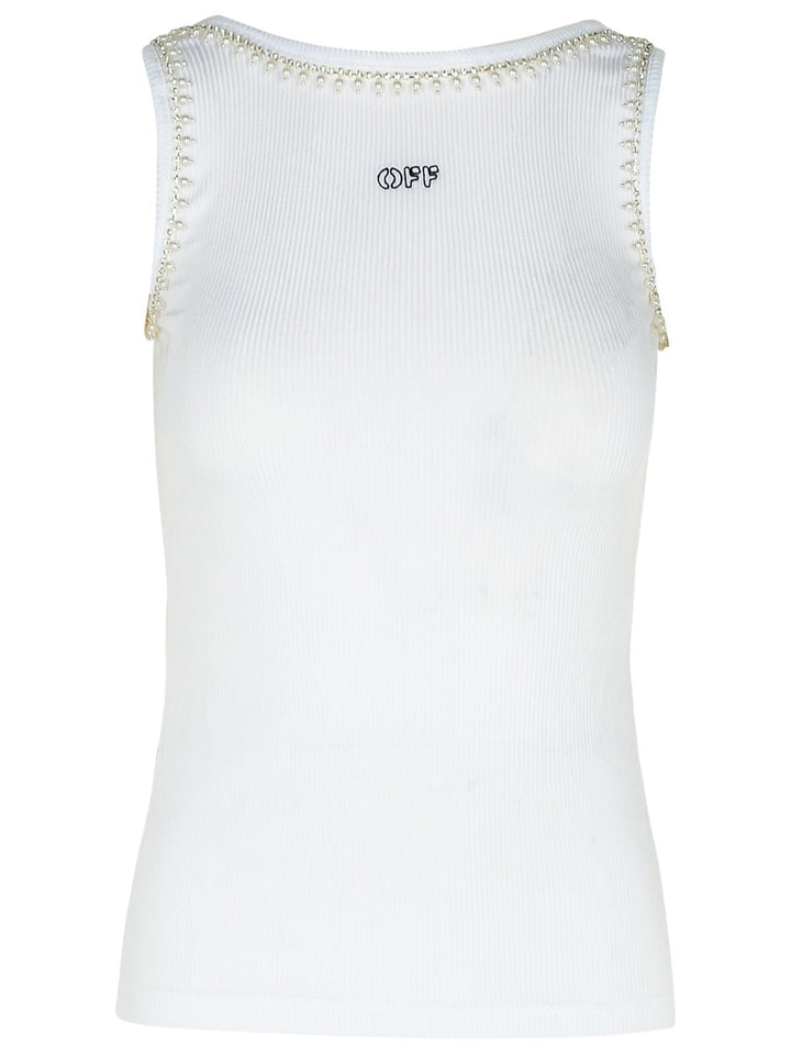 Off-White White Viscose Tank Top Women