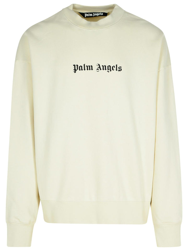 Palm Angels Cream Cotton Sweatshirt Men