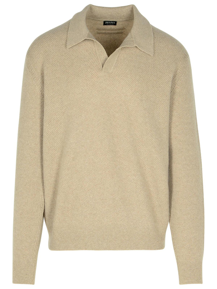 Zegna Beige Cashmere Sweater Men