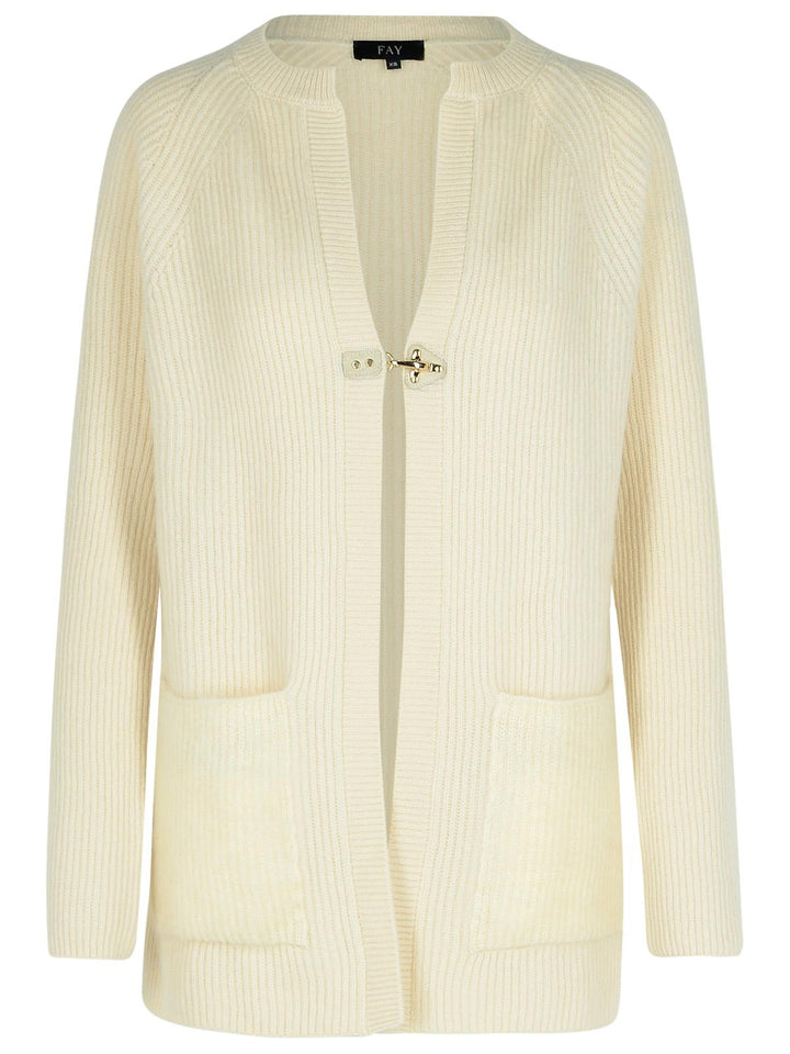 Fay Cream Wool Blend Cardigan Women