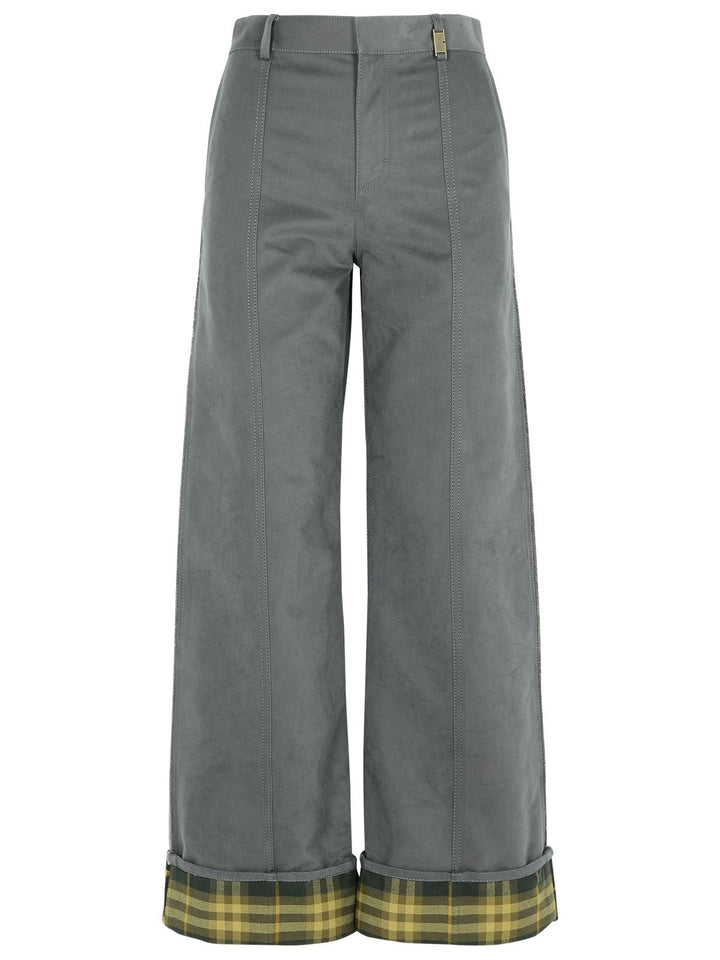 Burberry Grey Nylon Blend Trousers Women