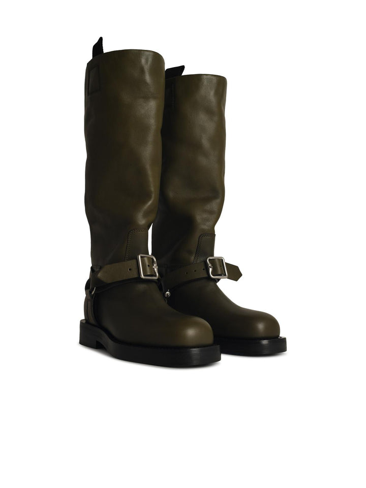 Burberry Green Leather Boots Women