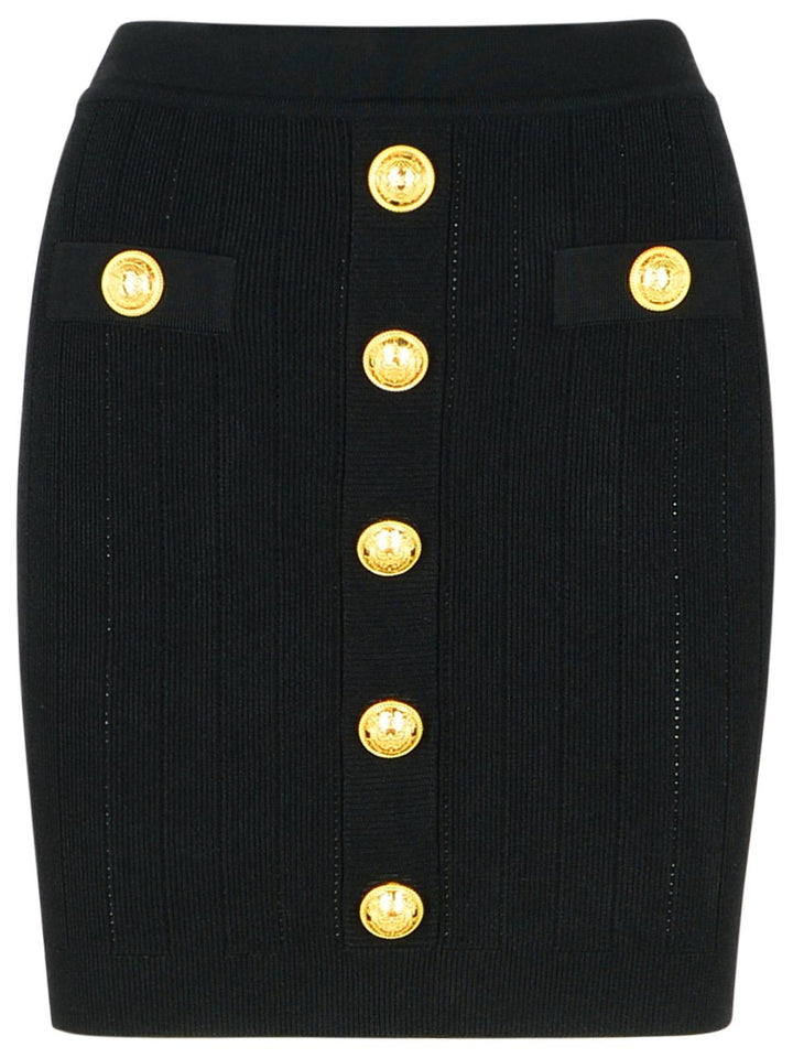 Balmain Black Viscose Blend Miniskirt Women