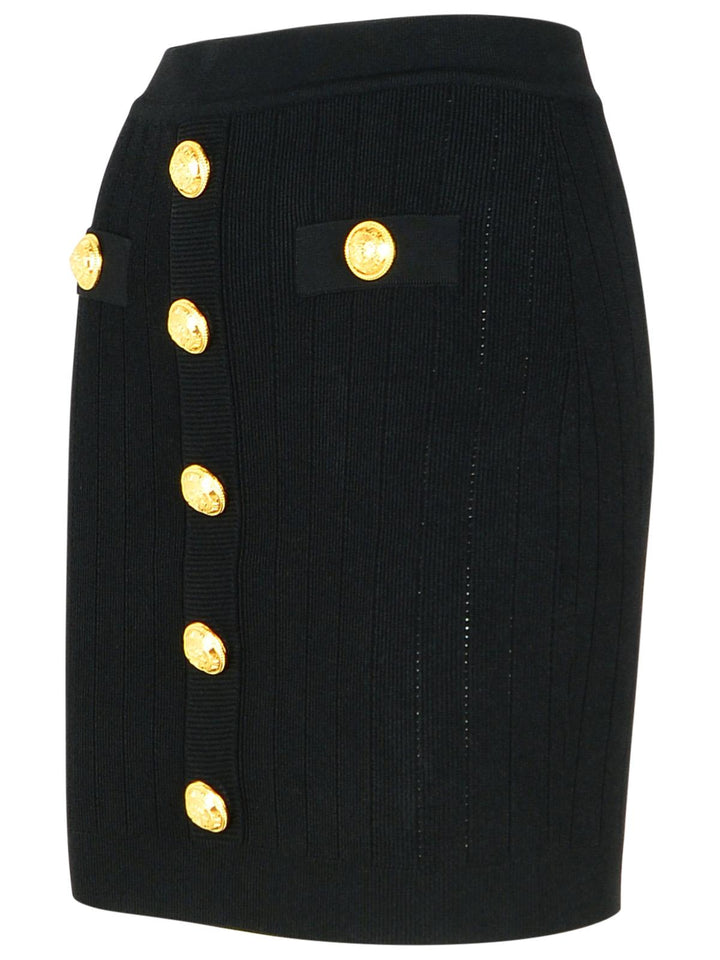 Balmain Black Viscose Blend Miniskirt Women