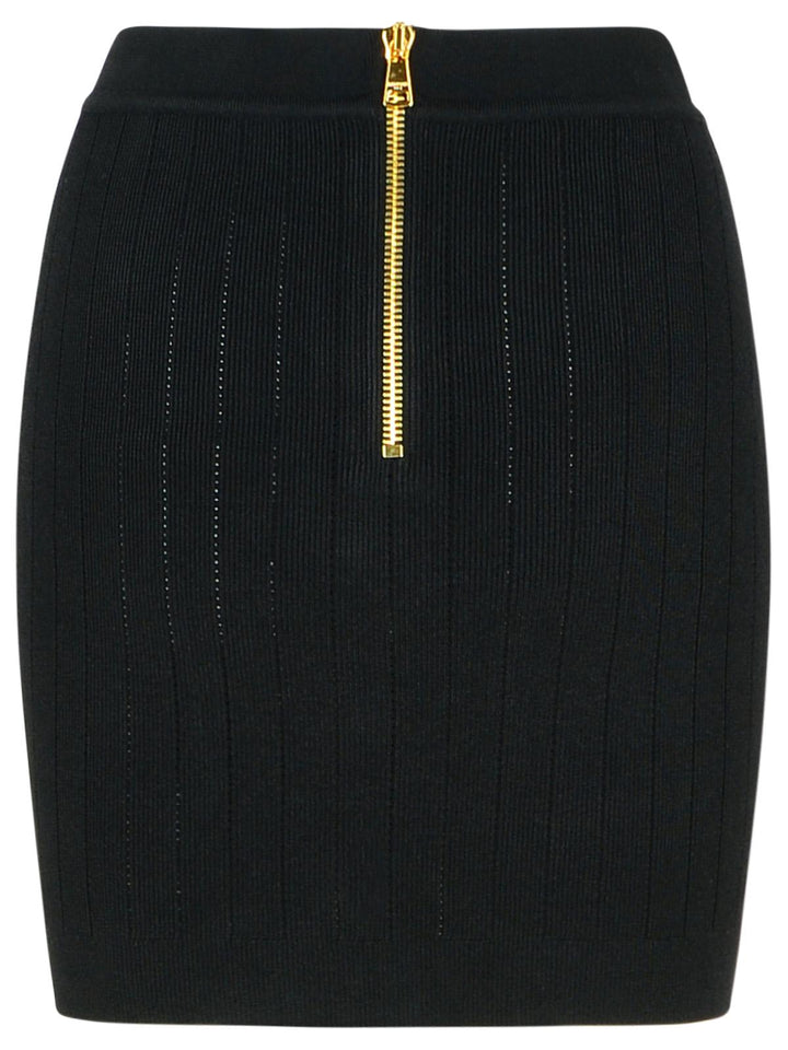 Balmain Black Viscose Blend Miniskirt Women