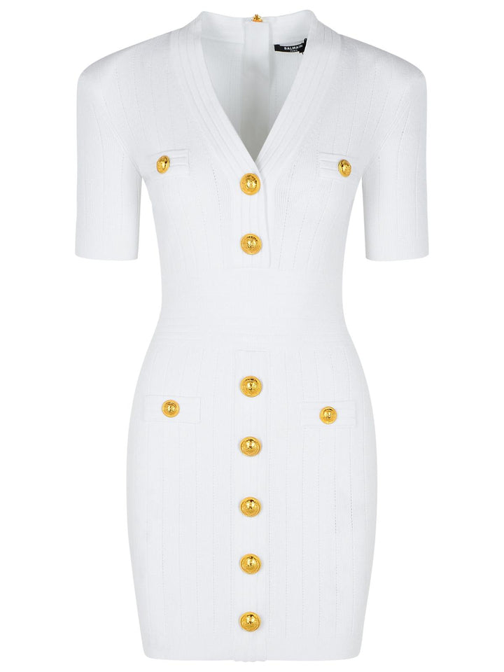 Balmain White Viscose Blend Dress Women