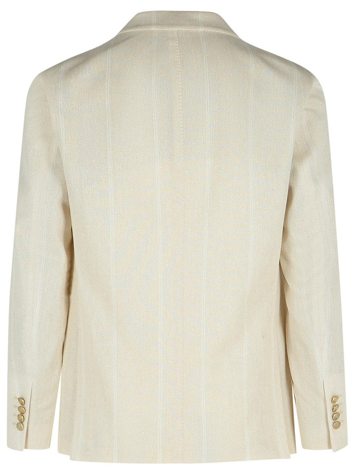 Eleventy Cream Cotton Blend Blazer Men