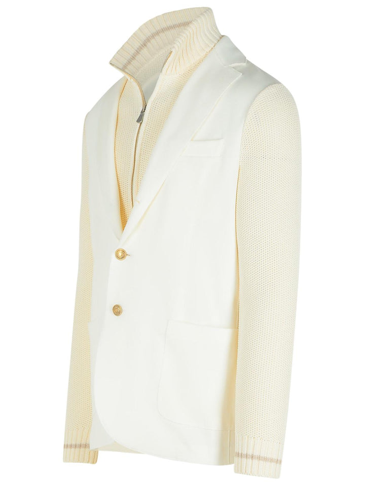 Eleventy White Cotton Blend Cardigan Men