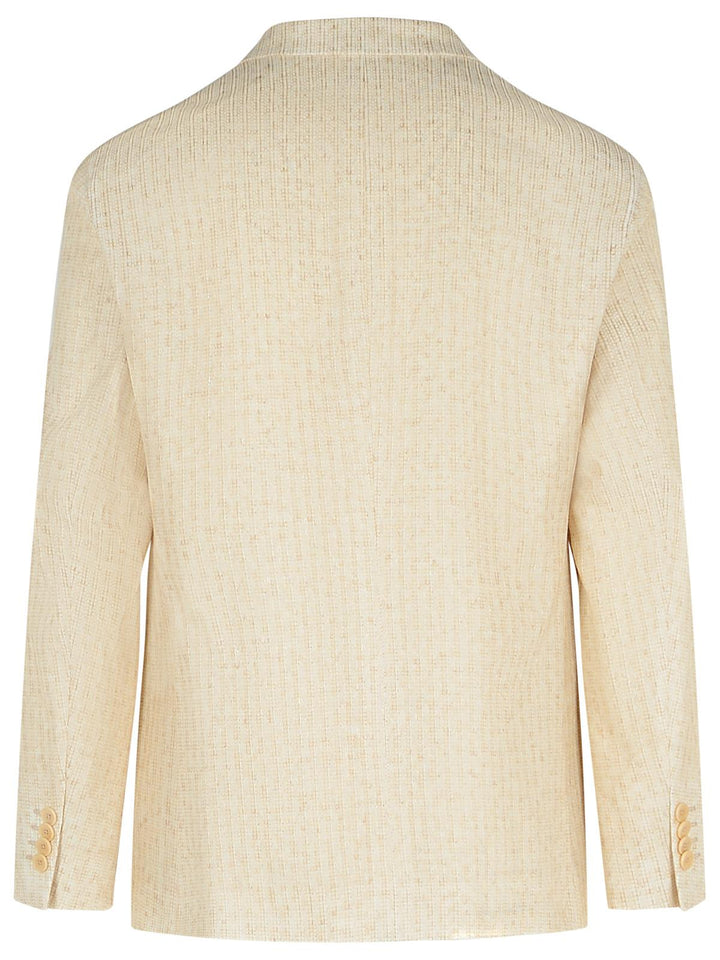 Etro Blazer In Cream Linen Blend Men