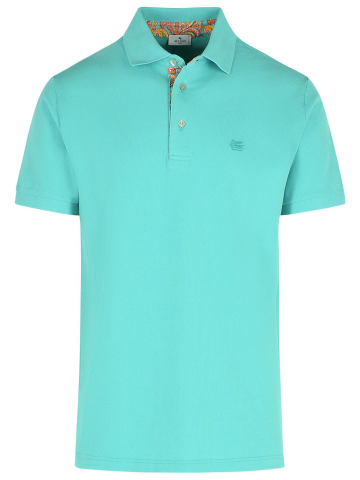 Etro 'Roma' Polo Shirt In Light Blue Cotton Men