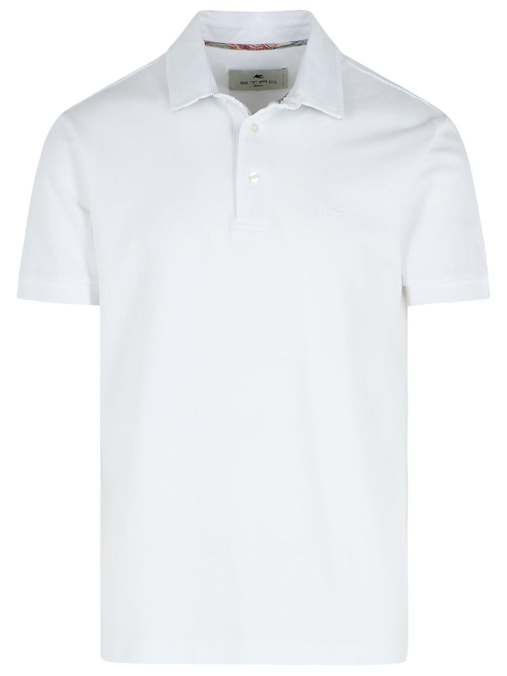 Etro 'Roma' White Cotton Polo Shirt Men