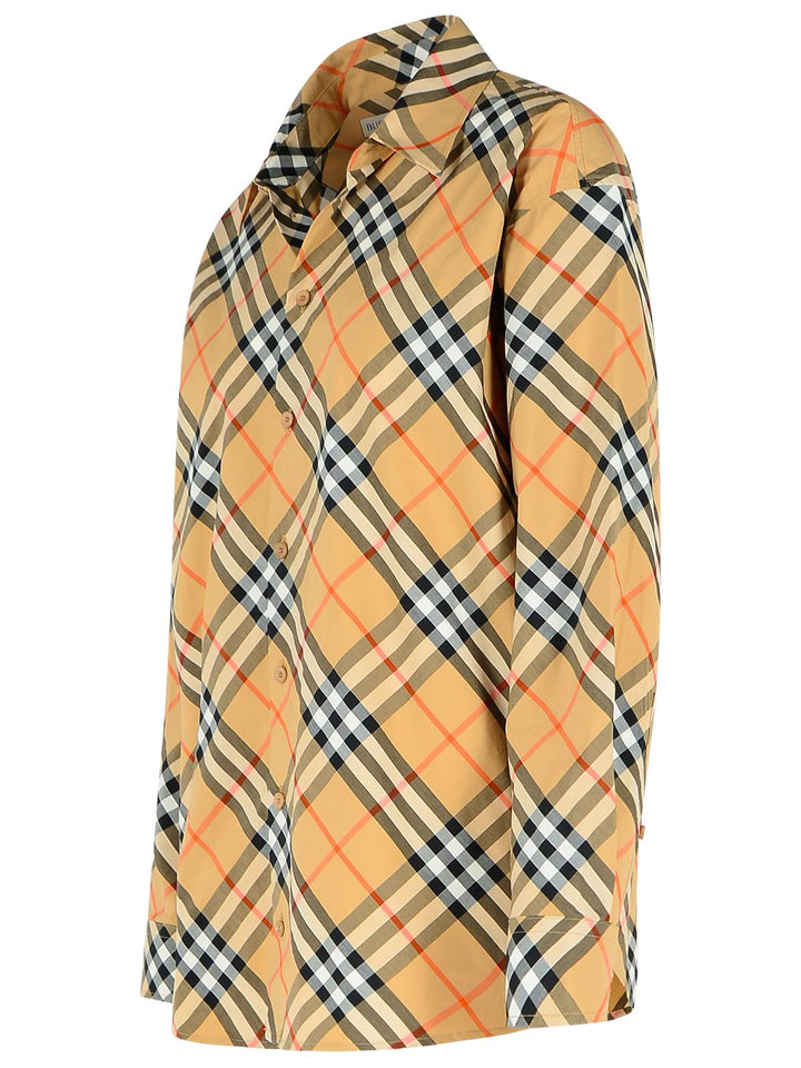 Burberry 'Check' Beige Cotton Shirt Women