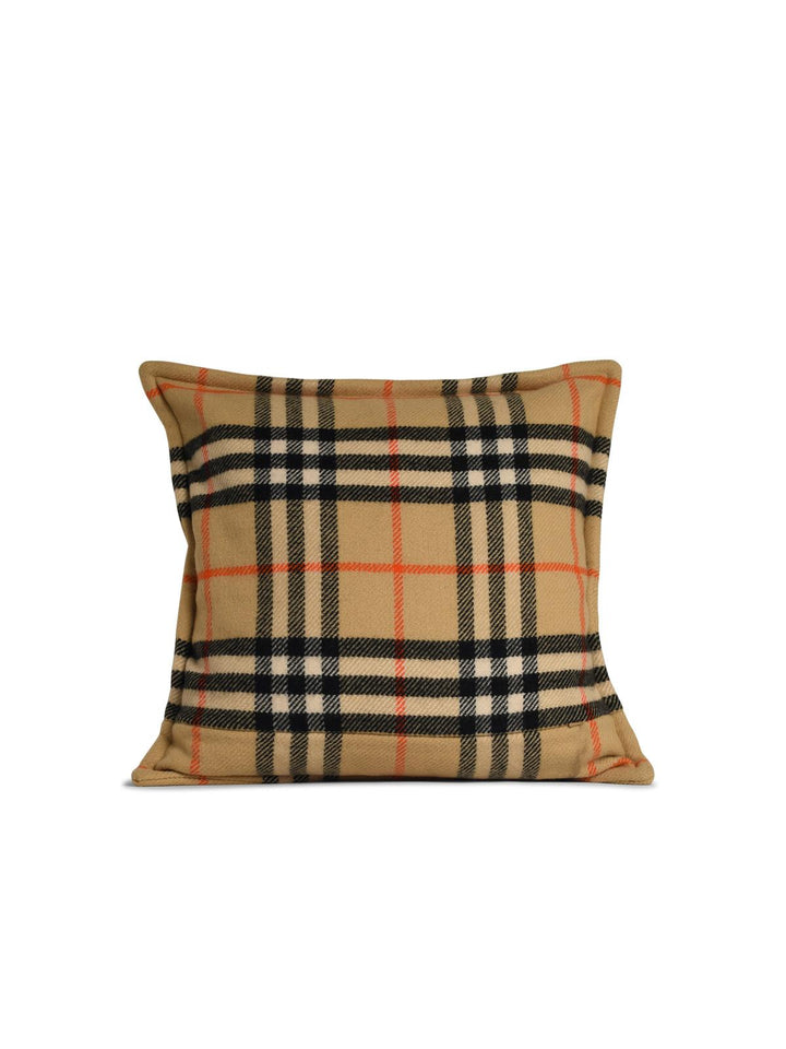 Burberry 'Check' Cushion In Beige Wool Blend Men