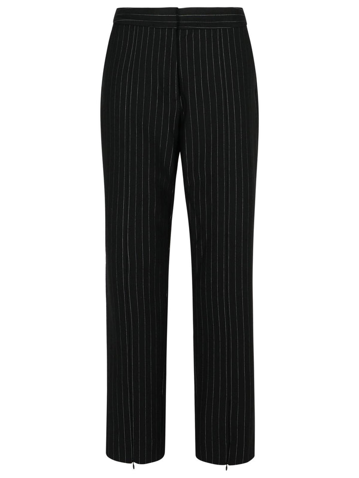 Ganni Black Viscose Blend Trousers Women