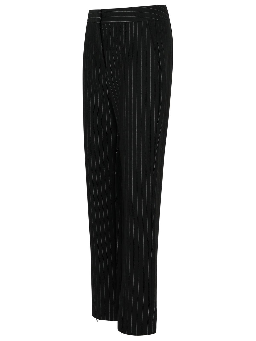 Ganni Black Viscose Blend Trousers Women
