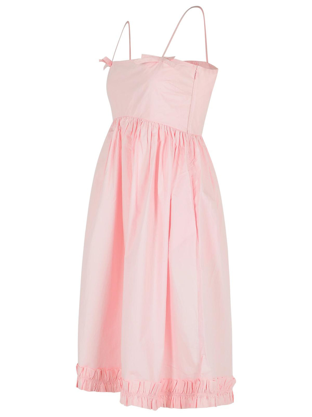 Ganni Pink Cotton Dress Women