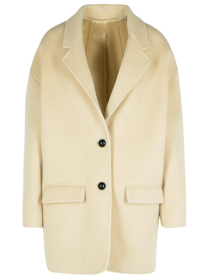 Isabel Marant 'Campbelle' Beige Virgin Wool Blend Coat Women