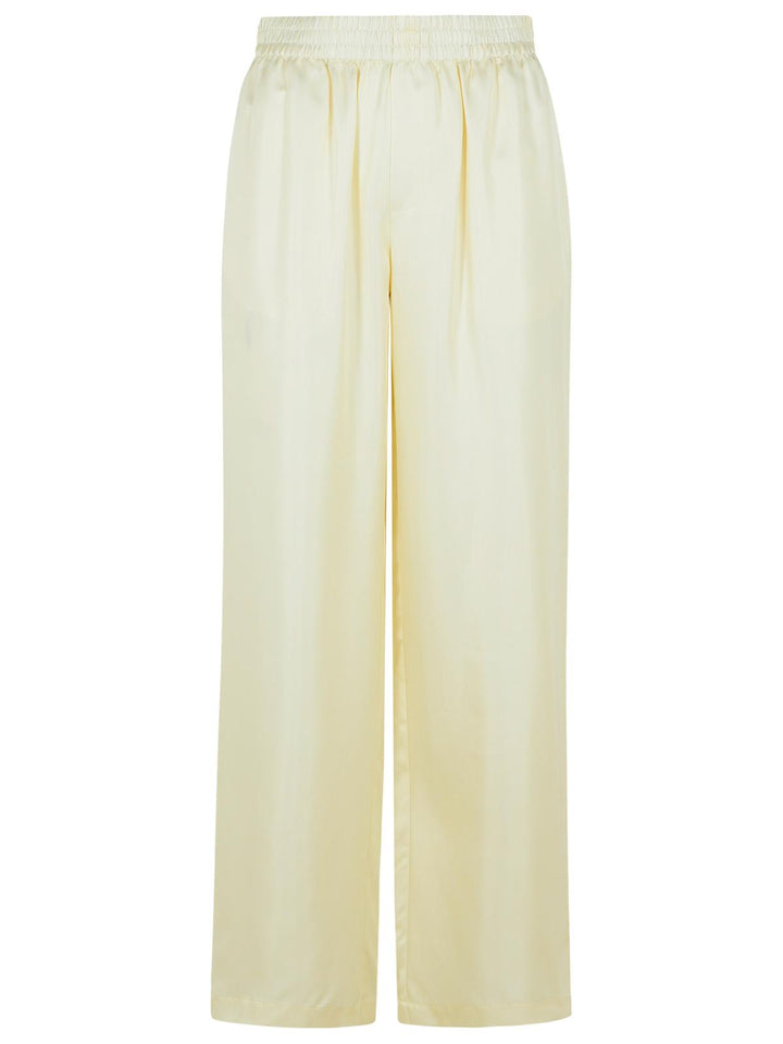 Lisa Yang Wide-Leg Ivory Silk Trousers Women