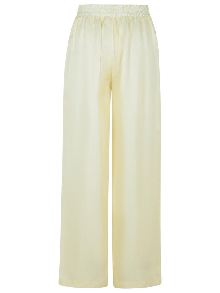 Lisa Yang Wide-Leg Ivory Silk Trousers Women