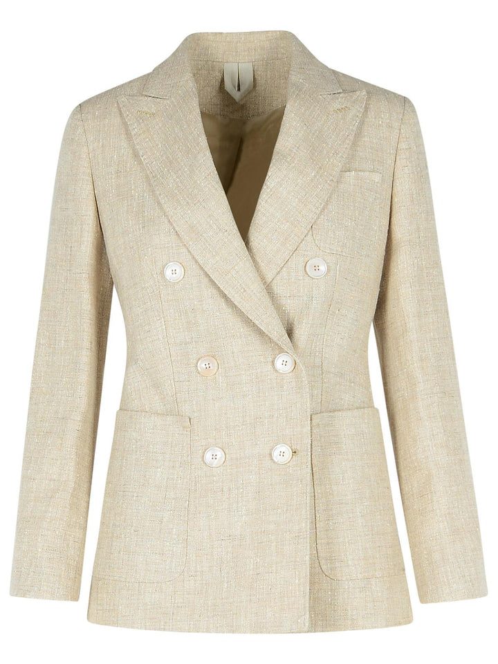 Max Mara Ivory Linen Blend Blazer Women