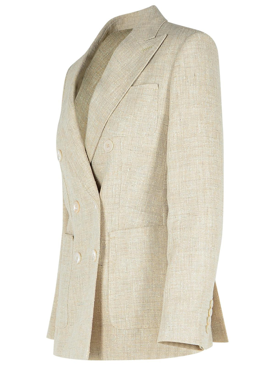 Max Mara Ivory Linen Blend Blazer Women